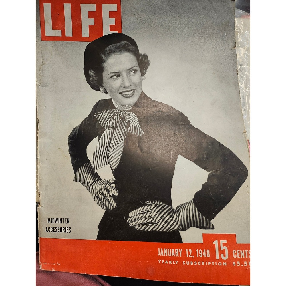 Vintage LIFE Magazine January 12 1948 Midwinter Accessories Campbell Soup Ads